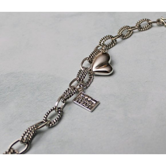 Silver Bracelet with A Heart Charm B6 - Picture 4 of 4